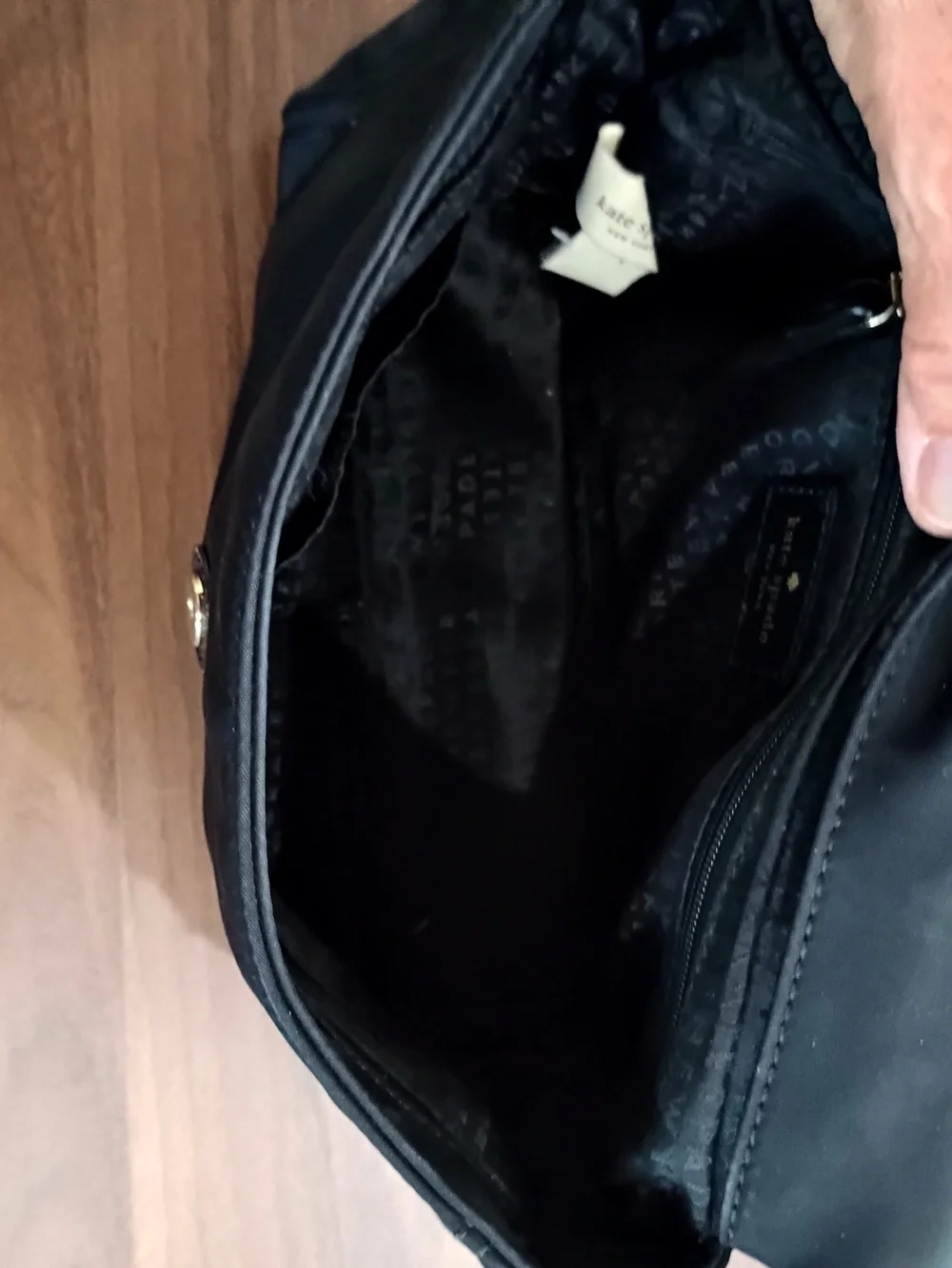 kate spade Black Nylon Crossbody Mini Bag with Gold Hardware